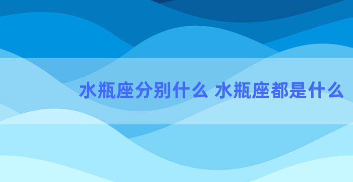 水瓶座分别什么 水瓶座都是什么